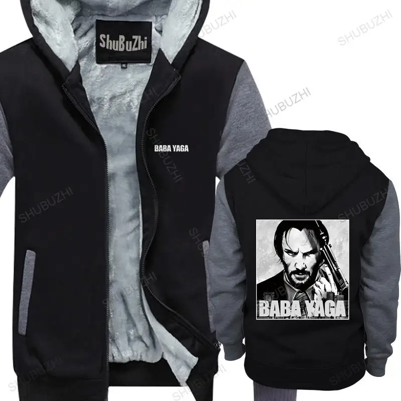 

warm coat men fleece hoody John Wick 3 Baba Yaga men winter sweatshirt drop shipping fleece hoody male warm coat