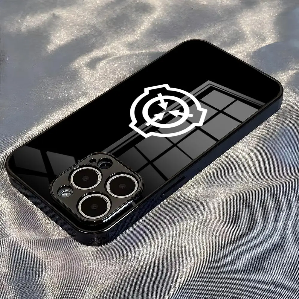 Фото Чехол для телефона S-SCP F-Foundation для iPhone 17 Pro Max, 17e, 16, 15, 14 Pro Max, 13, 12 Plus, стеклянная накладка №2