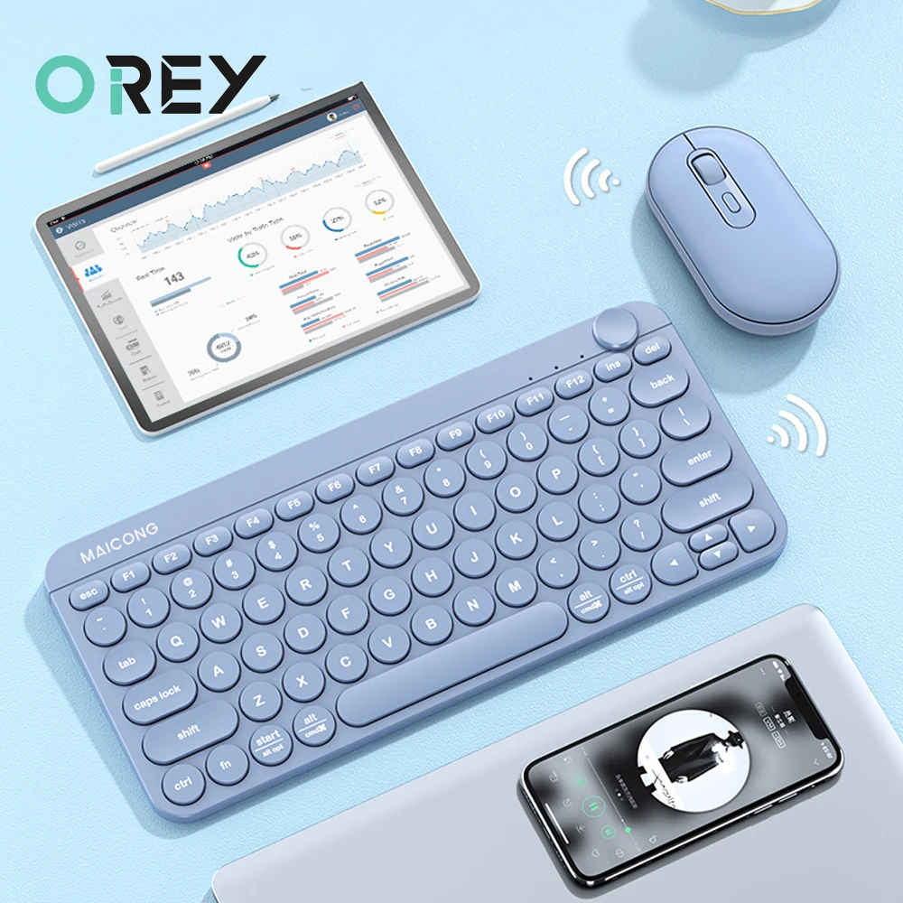 

Клавиатура и мышь беспроводные совместимые с Bluetooth, 2,4 ГГц