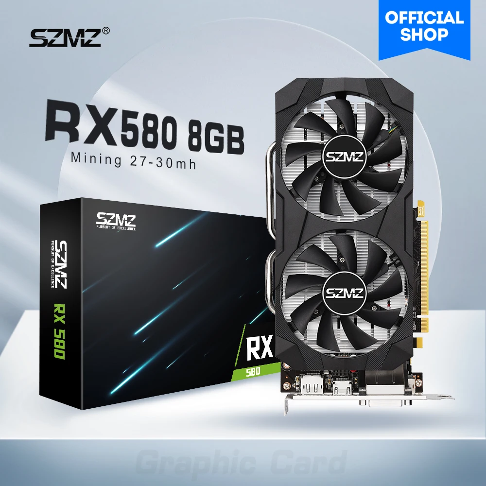 SZMZ новая rx 580 8 Гб видеокарта rx580 Radeon ГБ GDDR5 256Bit для майнинга и игр графический