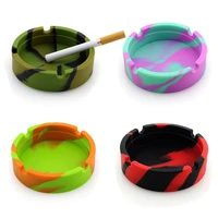35pcs silicone ashtray optional fluorescent cigarette ashtray smoking weed round holder for indoor toilet hotel office