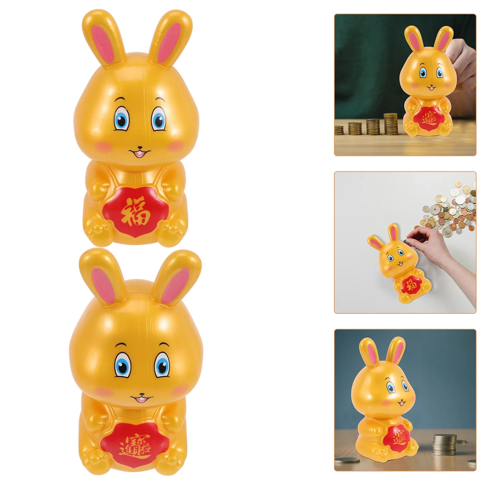 

Piggy Jar Bunny Bank Money Kids Gift Year Rabbitvaporizer Cartoon Accessories Volcano Model Decorative Decor