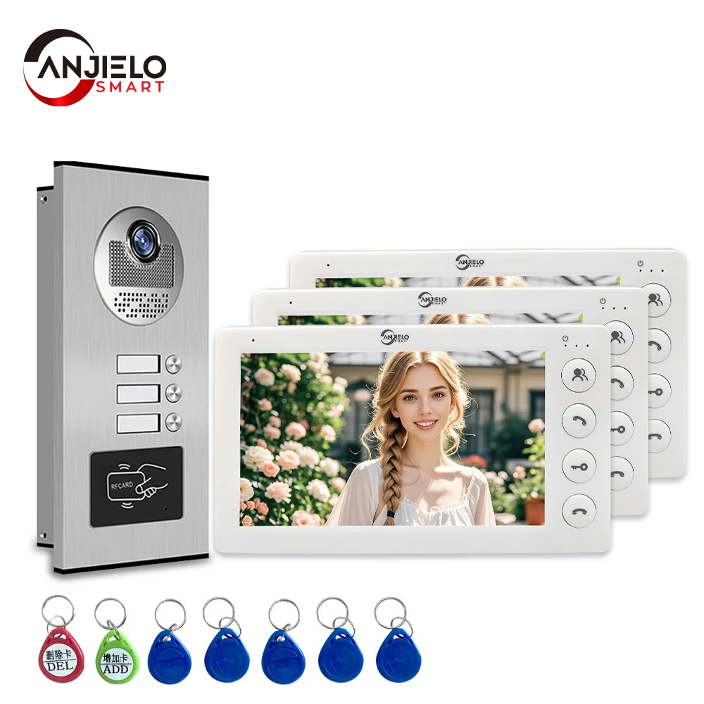 

Видеодомофон Anjielo 7 дюймов 3 штуки