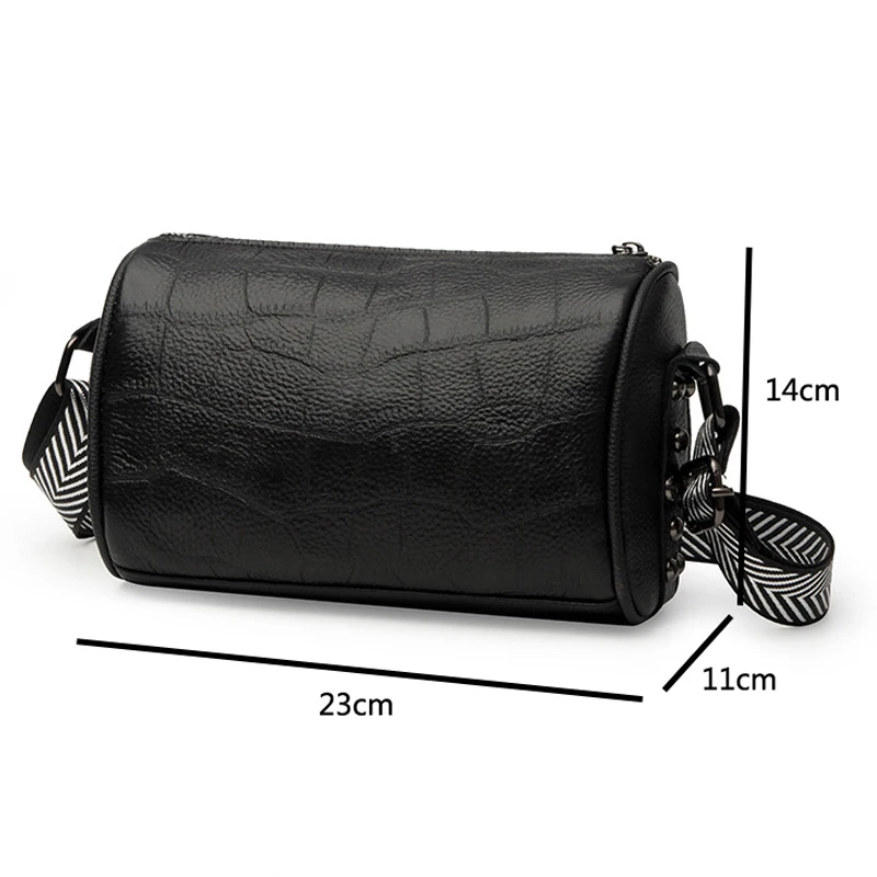 fashion trend rivet designer handbags womens genuine leather casual vintage punk shoulder bags for ladies sling messenger bag free global shipping