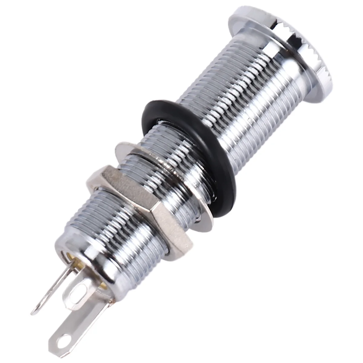 1/4-дюймовый хромированный цилиндрический разъем для скрытого монтажа бас-гитары