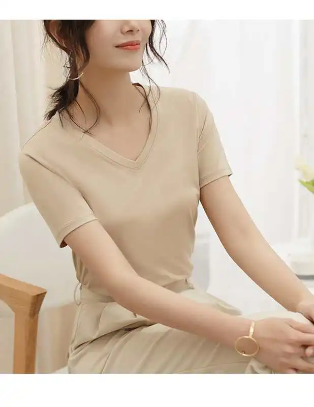 

2023 women t shirt Women's Women t shirt Cotton Casual Broadcloth Regular