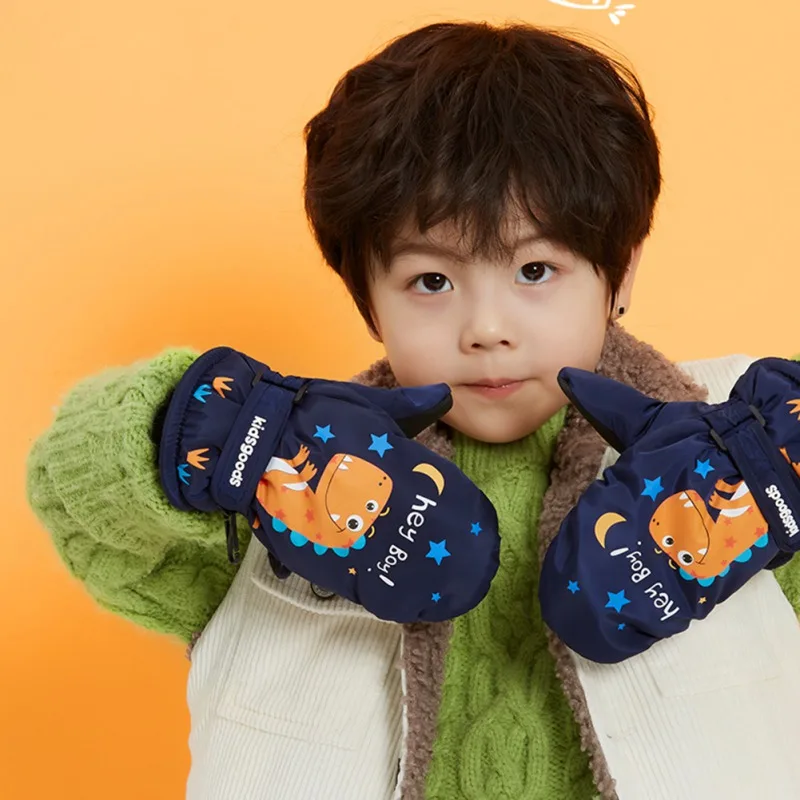 

Kids Skiing Cycling Camping Winter Warm Gloves Waterproof Thickness Children Bicycle Gloves for 6-12 Year-old Anti-slip Gloves