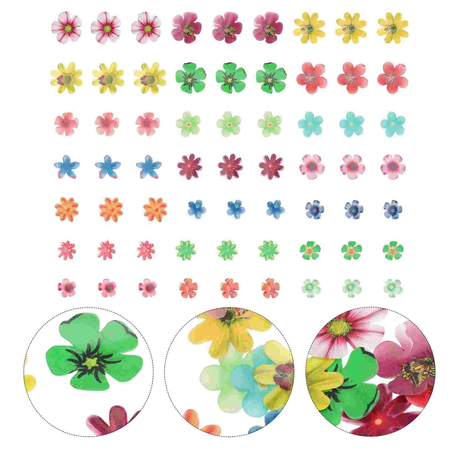 

Flower Cake Edible Topper Wafer Flowers Cupcake Paperdaisy Toppers Decorations Decoration Rice Decorwedding Dessert Decorating