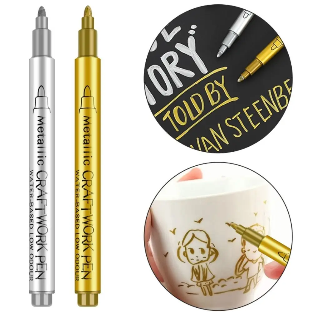

1Pc Ink Is Shiny Metallic Marker Pens Long-lasting Not Fade Drawing Graffit Art Markers Waterproof Permanent Writing Tools