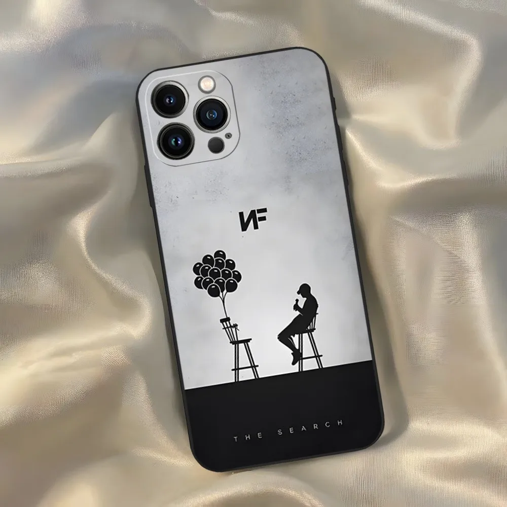 Чехол Rapper NF для телефона Iphone 15 14 13 12 11 Pro Max Xr X Xs Mini 8 Plus SE 2022 черный мягкий