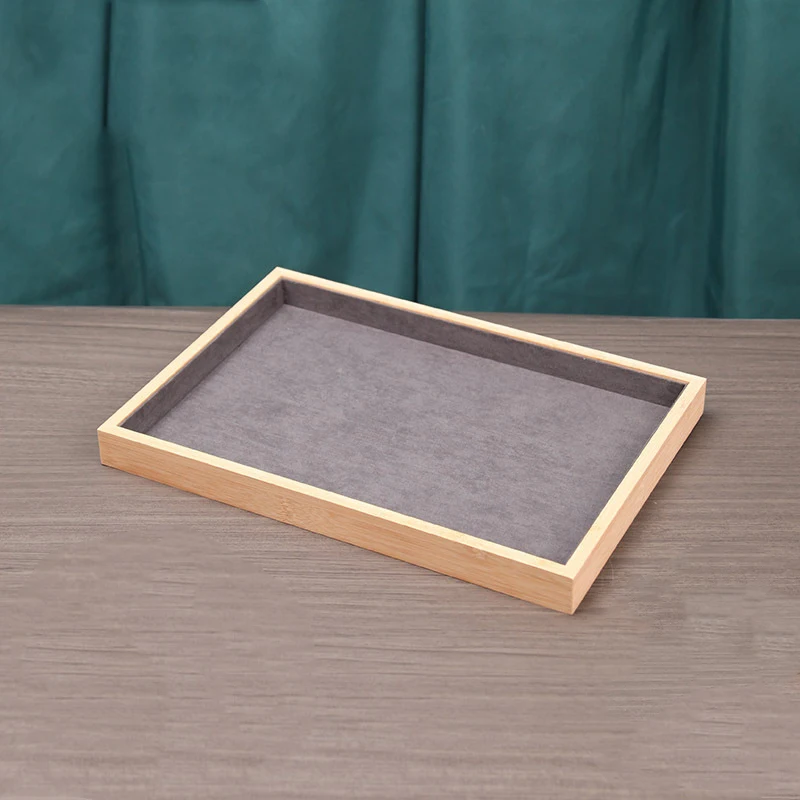 

Модный Серый Деревянный Поднос Для Хранения Ювелирных Изделий, Серьги, Кольца, Ожерелье, Браслет, Подставка Для Дисплея