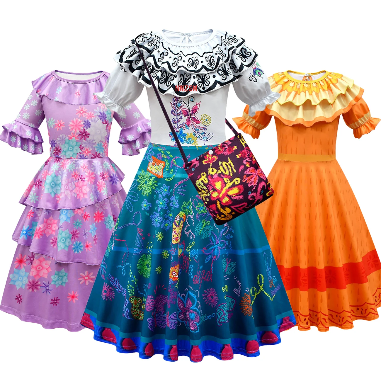 

Encanto Madrigal Cosplay Costume Baby Girls Dress Fancy Dresses for Carnival Halloween Princess Dresses Mirabel Costume Clothes