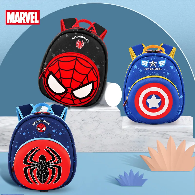 Детский рюкзак с героями Диснея Marvel для мальчиков, ортопедическая сумка через плечо для учеников начальной школы, рюкзак с капитаном Америк...