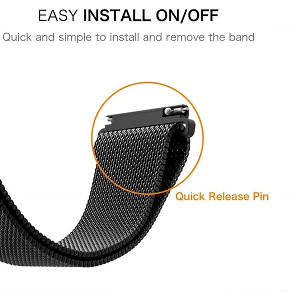 Magnetic Metal Straps For Garmin Vivoactive 3 4 4s Venu 2 plus 2s Stainless Steel Bracelet for Venu sq Forerunner 158 245 645