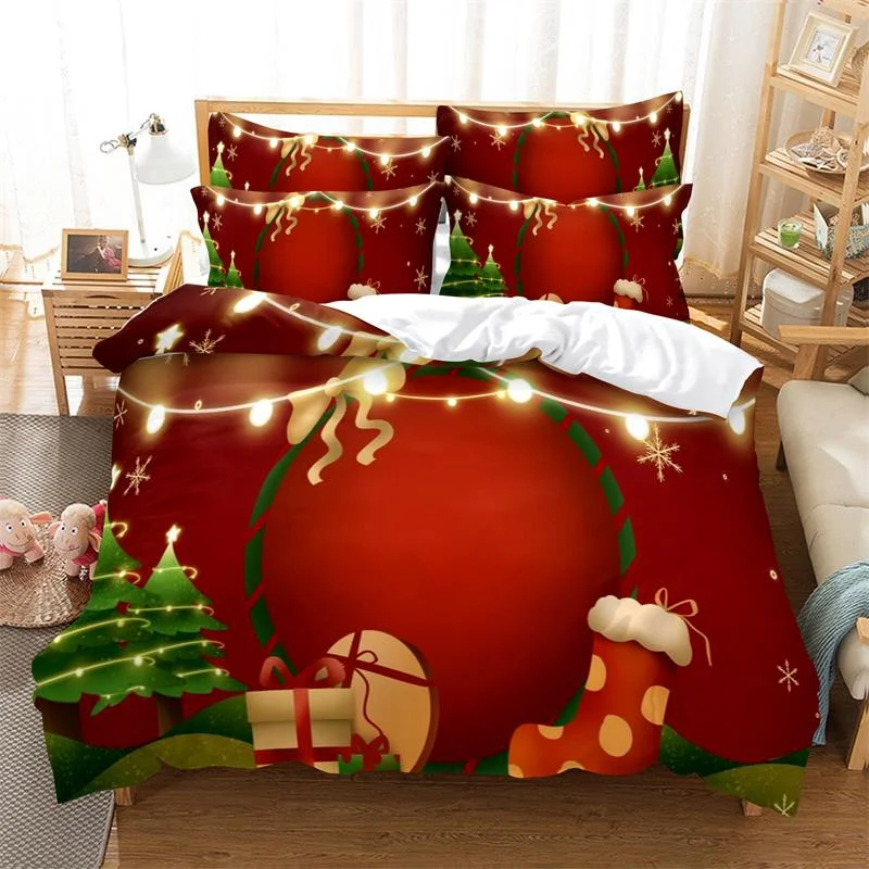 

Christmas Bedding Set Duvet Cover New Year Quilt Cover Boys Girls Bed Set Christmas Decorations Bedroom Hotel Bedding Set