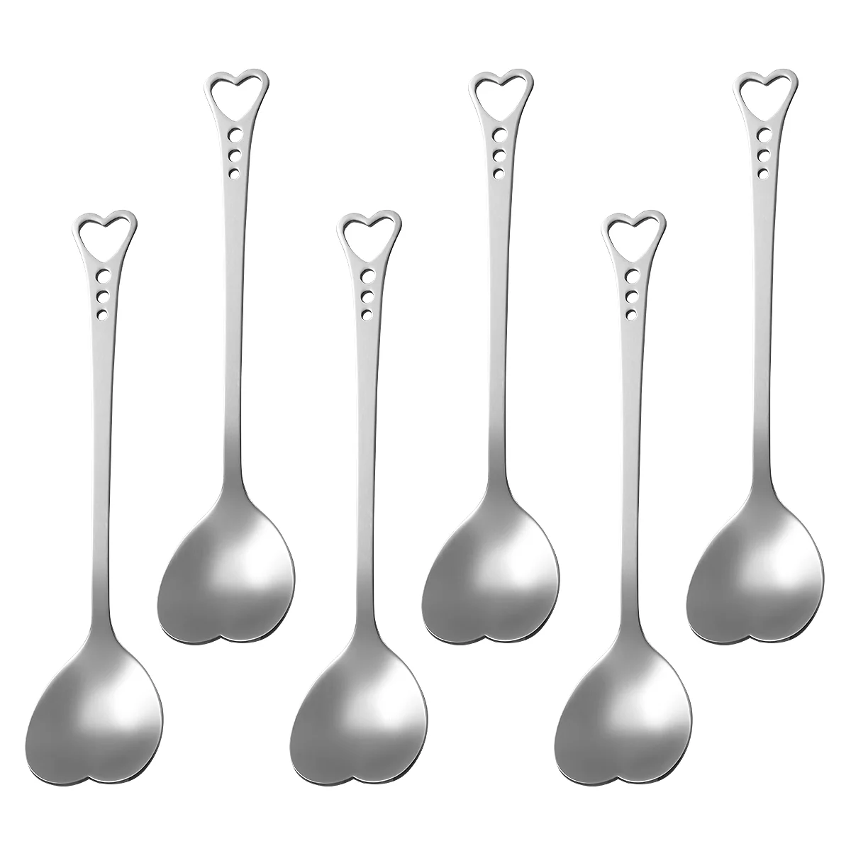 

6pcs Seasoning Spoon Soup Spoon Spoons Stainless Steel Slotted Spoon Bar Spoon Spoon Set Cupcake Spoon Ice Cream Scoop