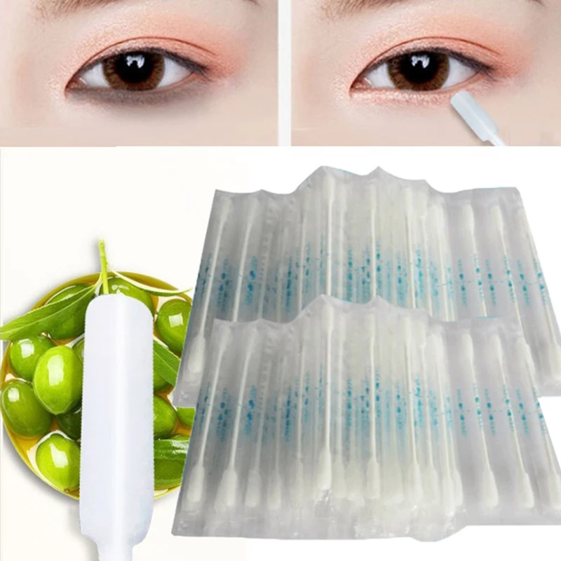 

50pcs Olive Oil Swabs Stick Disposable Cotton Swab For Face Lip Eyes Remover Care Individually Packaged Swabs Beauty Accessories