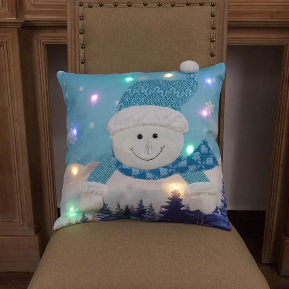 

Pillow Cover Durable Breathable Detachable Snowman Sofa Couch Cushion Cover for Home