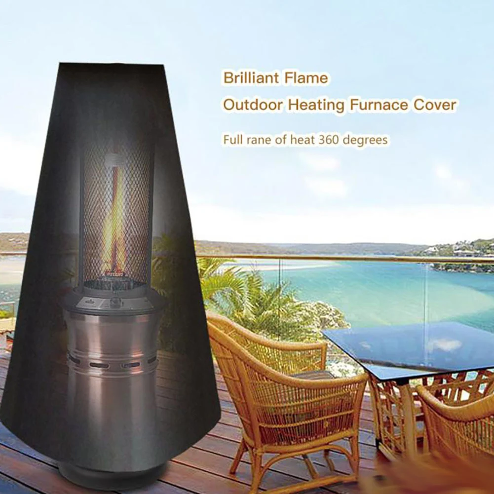 

Outdoor Stove Cover Balcony Garden Patio Heating Furnace Cover Protector Waterproof Black Grill Heater Covers 61x122x21cm