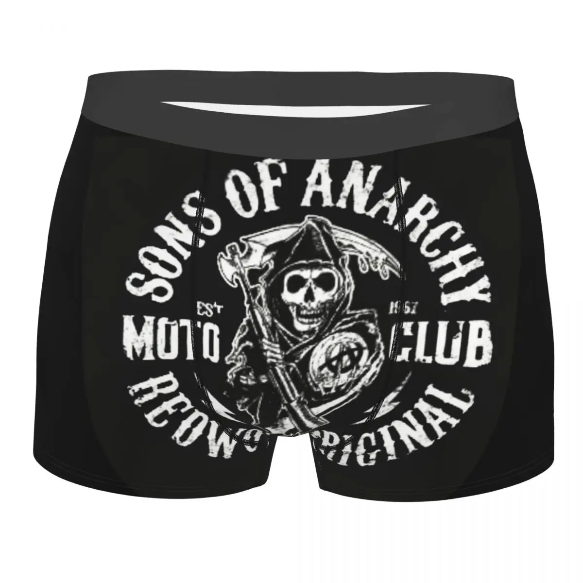 

Трусы-боксеры мужские, мото-Клубное нижнее белье, дышащие трусы для сыновей анархии, Soa, Redwood