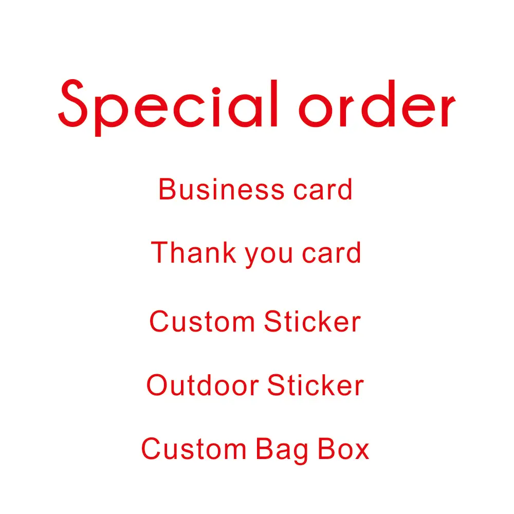 

Special order: card, tag, sticker, bag, box