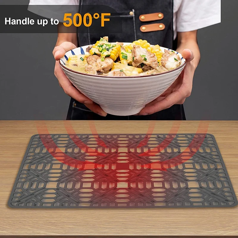 

2PCS Silicone Kitchen Sink Mat,Great Sink Protector Grid Accessory, Suitable for Kitchen Stainless Steel Sink