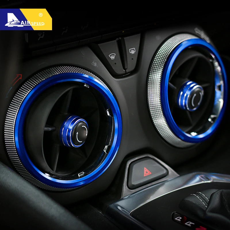 

Airspeed 4pcs for Chevrolet Camaro Accessories 2017+ Car Air Conditioning Outlet Cover Trim Vents Decoration Rings Car Styling