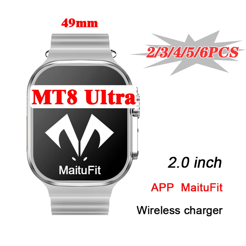 

Смарт-часы MT8 Ultra IWO Ultra, 49 мм, Версия 8, умные часы с монитором температуры тела, голосовым помощником Siri Ai, Bluetooth-вызовом