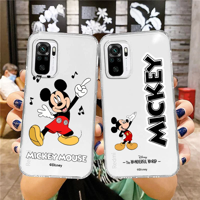 

Disney Mickey Minnie Anime For Xiaomi Redmi Note 12 10 11 9 Pro Plus Speed 11S 11T 10S 9T 9S 8 5G Transparent Phone Case Cover