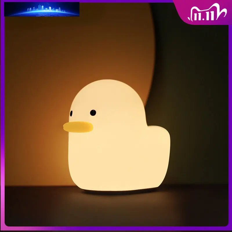 

Cute Night Light Silicone Soft Touch Sensor Animal Duck LED Night Lamp For Baby Children Kid Bedroom Decorative duck lamps