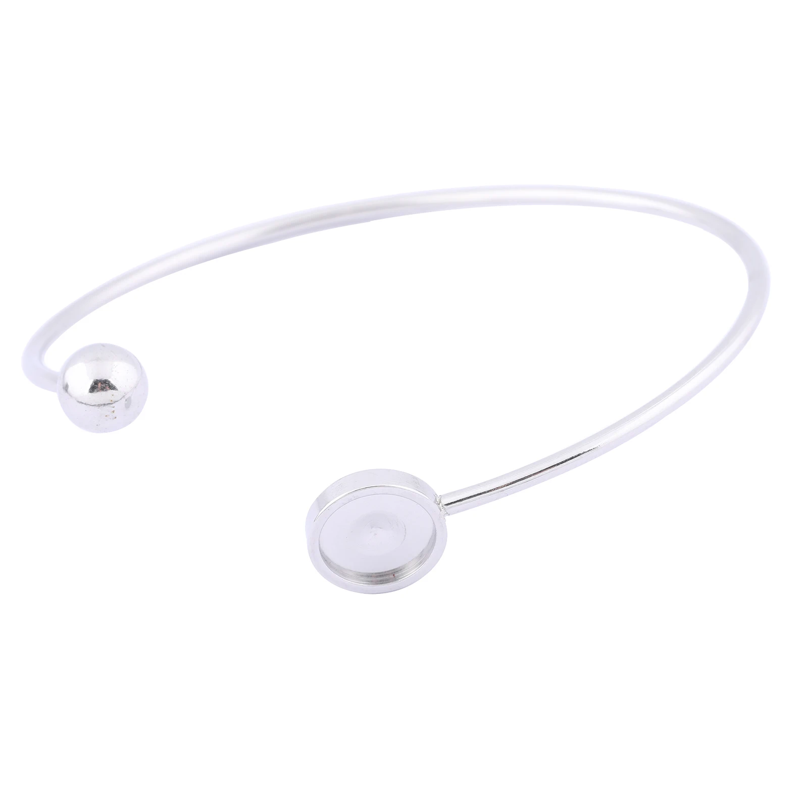 

2pcs Cuff Wire Bracelet Base Blanks Stainless Steel Fit 10mm Round Cabochon Bangle Bezel Settings Diy Bracelets Making Kit