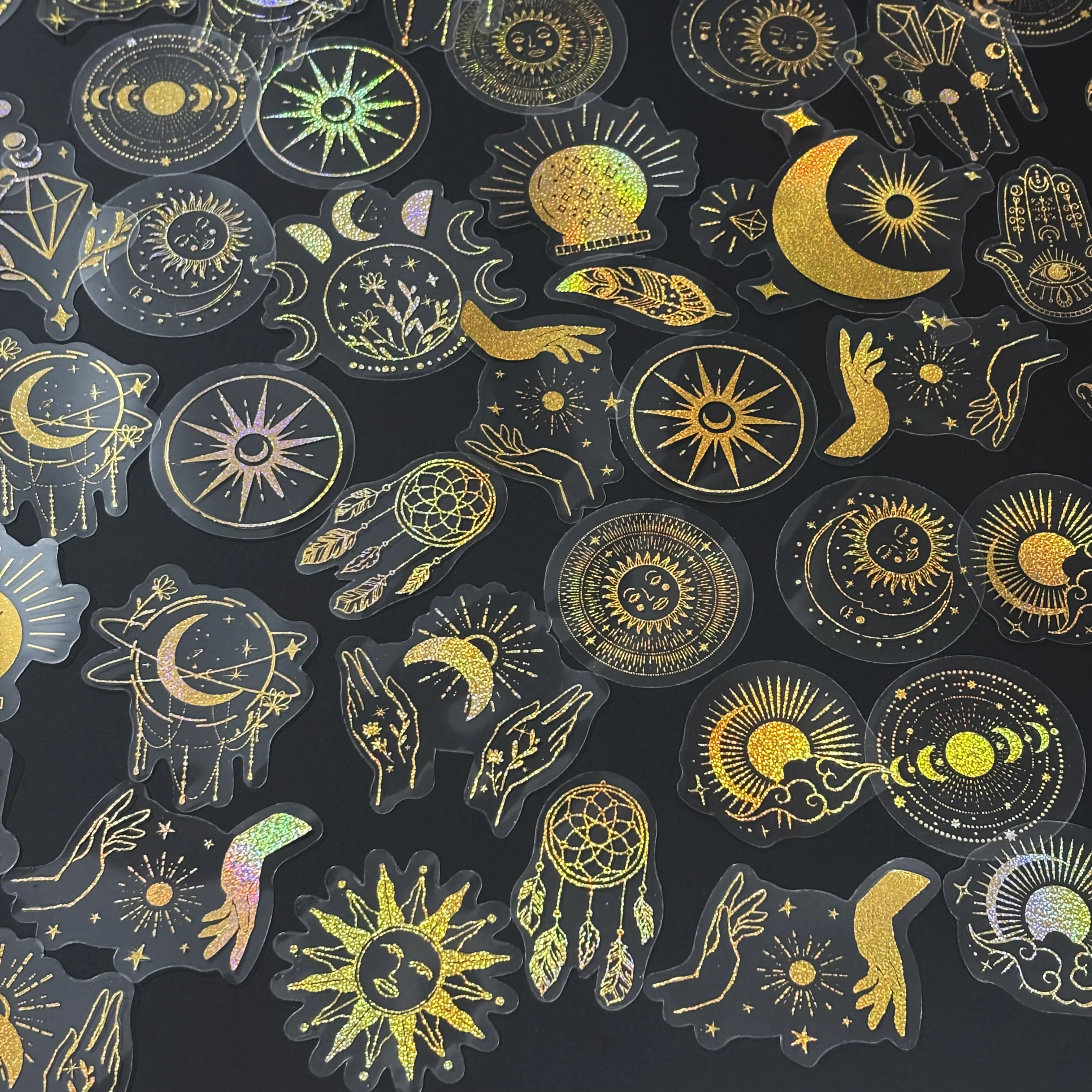 

100 золотых водонепроницаемых наклеек богемного стиля