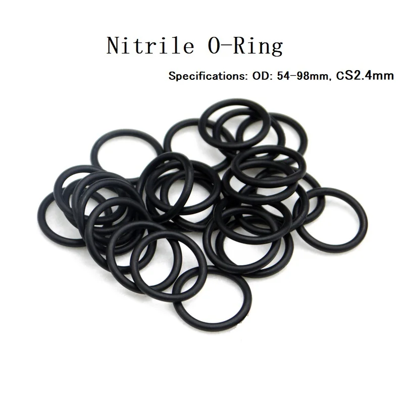 

Nitrile O-ring Black Outer Diameter 54-98mm Wire Diameter 2.4mm High-Quality NBR Oil-Resistant Sealing Ring-30Pcs