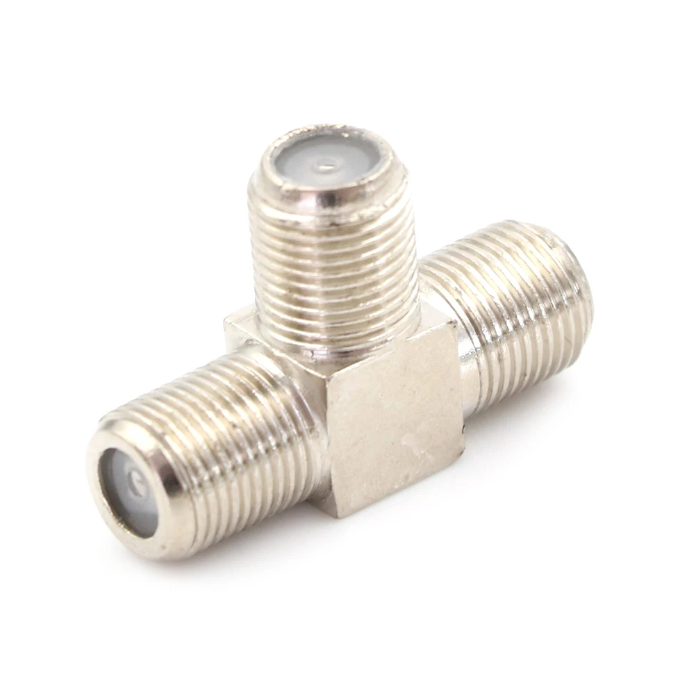 

TV Aerial Freeview Virgin Media Silver Thread F Socket T Splitter Adaptor Cable Diamater 9mm