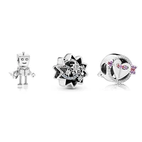 925 sterling silver beads diy robot love arrow bead charms for original pandora women bracelets bangles jewelry