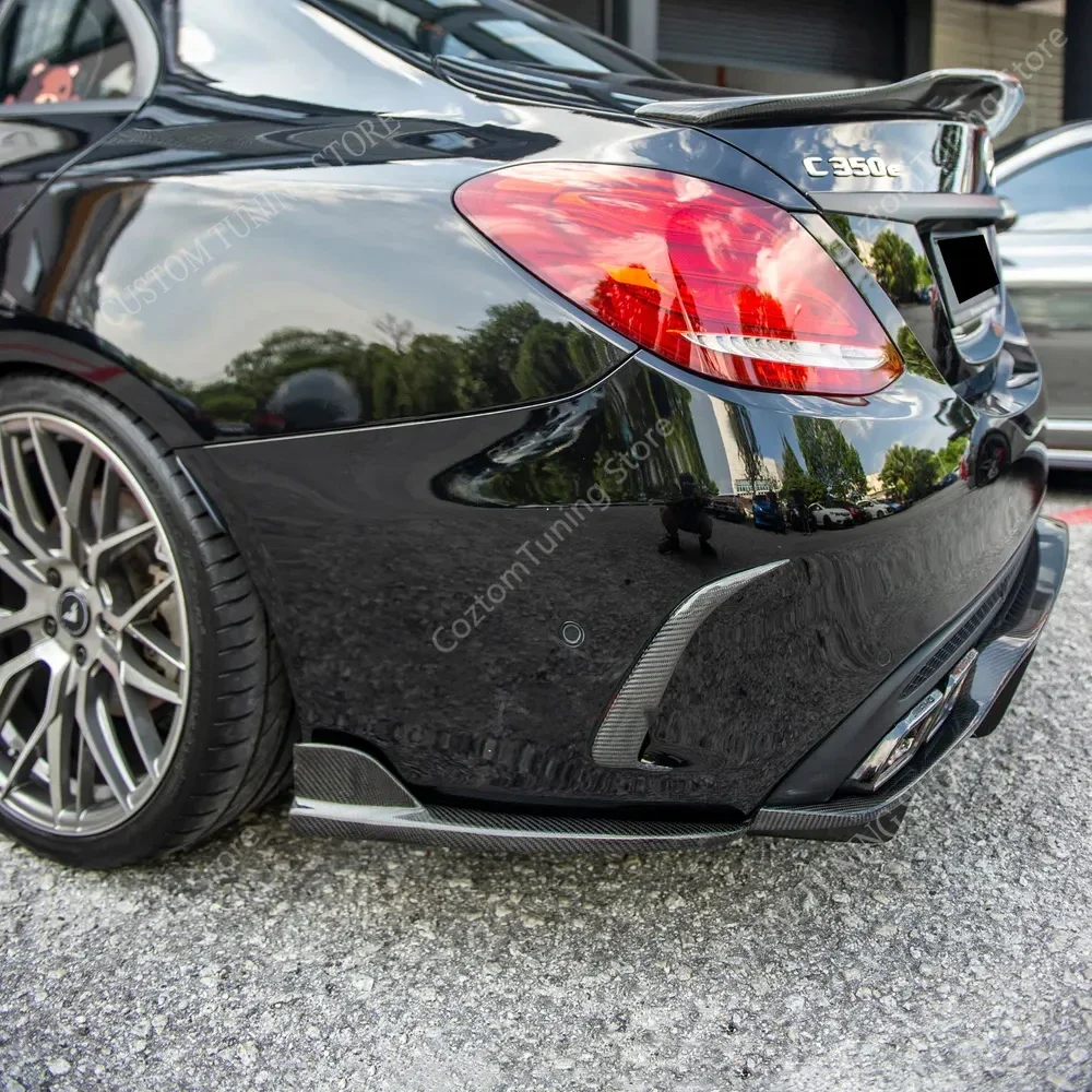 Боковой разветвитель для заднего бампера Mercedes W205 C-Class C300 C300d C43 C63 AMG Line диффузор для заднего бампера Юбки Комплекты для тюнинга