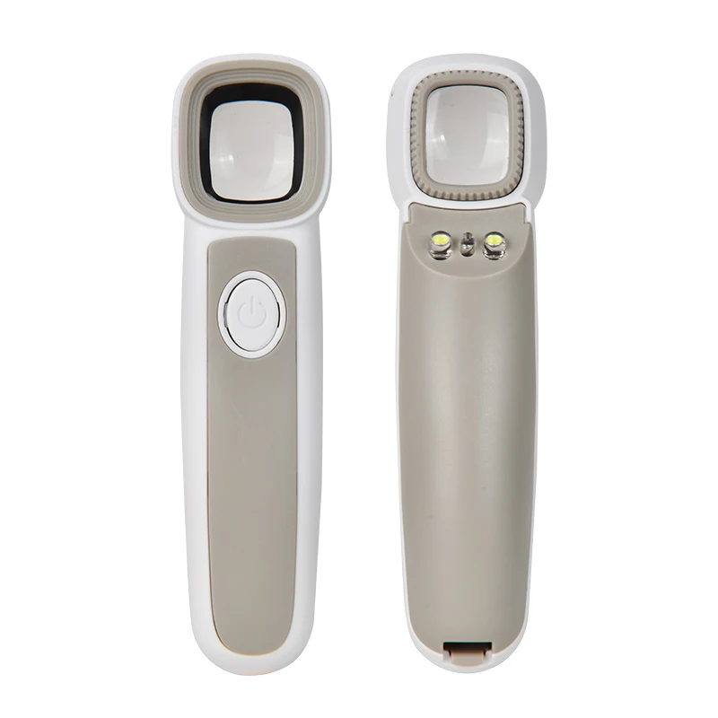 50x освещает лупа для чтения с 2 светодиодными лампами и фиолетовой лампой 1 УФ