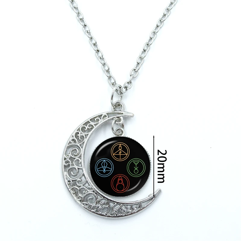 The Owl House Magic Glyphs Moon Necklace Dome Girls Chain Lady Pendant Lovers Jewelry Charm Boy Women Gifts