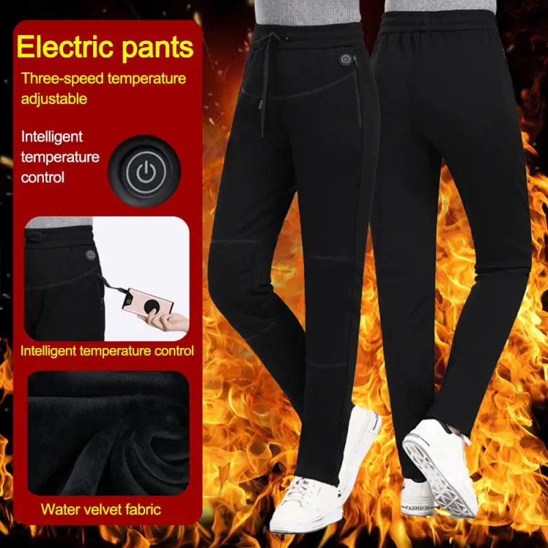 Winter Heated Pants Self Heating Pants Outdoor Hiking Warm USB Electric Heated Pants Trekking Skiing Thermal Pants Trousers