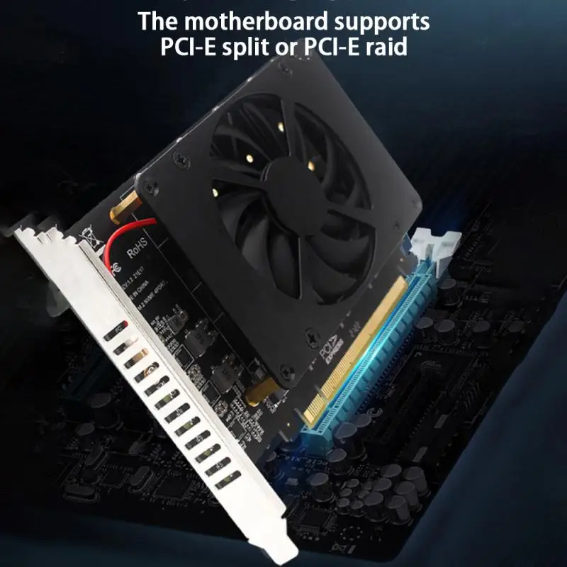 

Фонарь NVME M.2 MKEY SSD RAID, плата расширения, двойная плата PCI-E, 4 диска SSD, с охлаждающим вентилятором, новинка