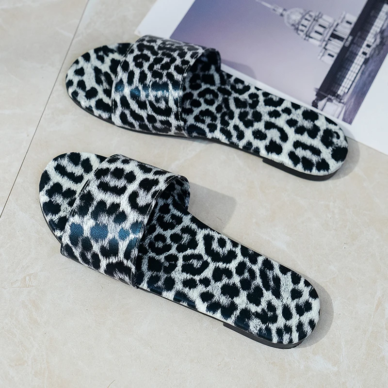 2022 Summer Women Slippers Leopard Sexy Snake PatternFlats Sandals Designer Goth Cozy Party  Ladies Outdoor  Home Casual Shoes
