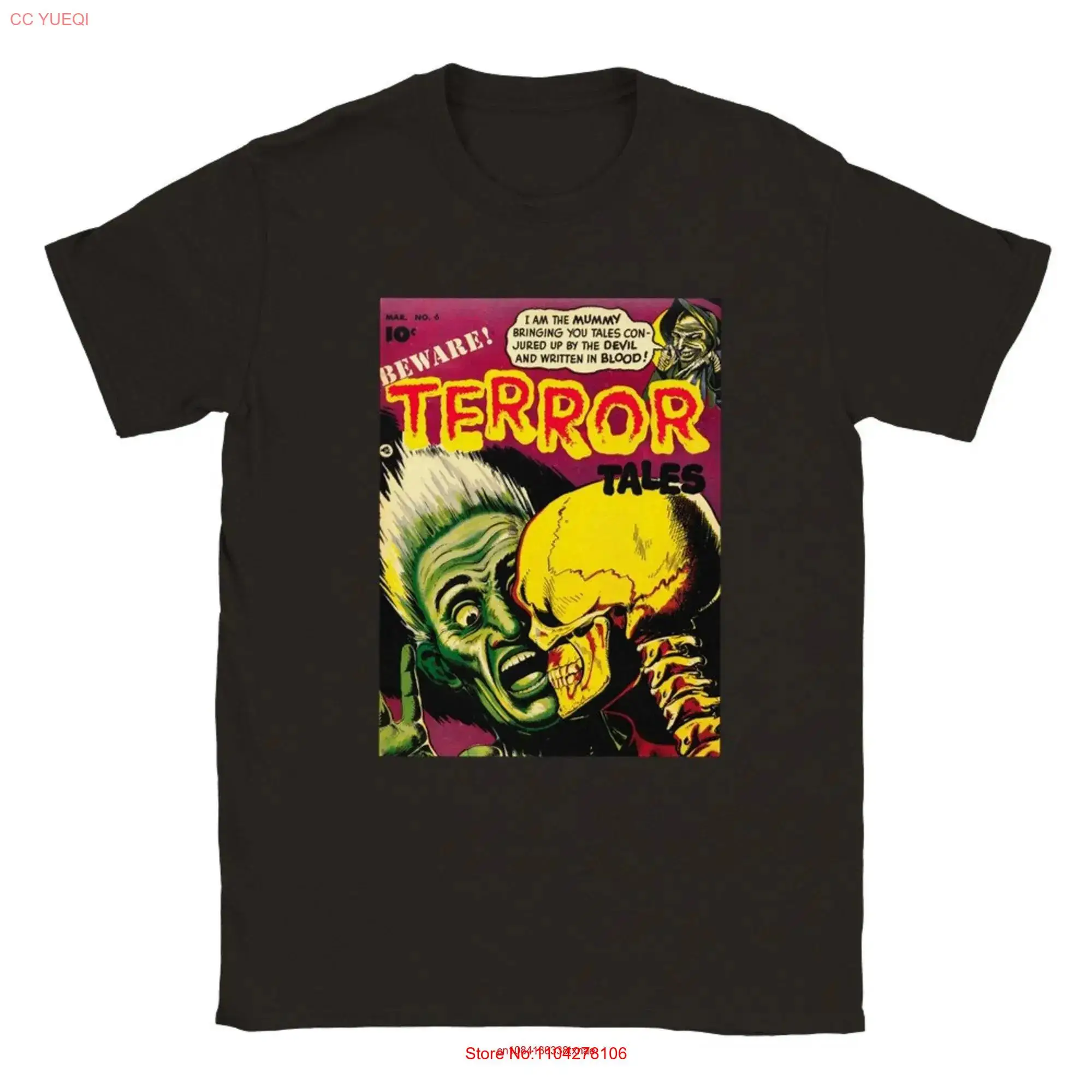 Terror Tales Vintage T Shirt Pulp Horror Cover Art Tribute Old Comics Halloween long or short sleeves