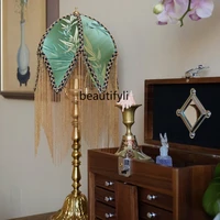 yj curtain national style old shanghai vintage brass bedroom living room atmosphere table lamp