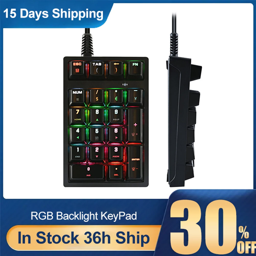 

Клавиатура Механическая Проводная с RGB-подсветкой, 21 клавиша
