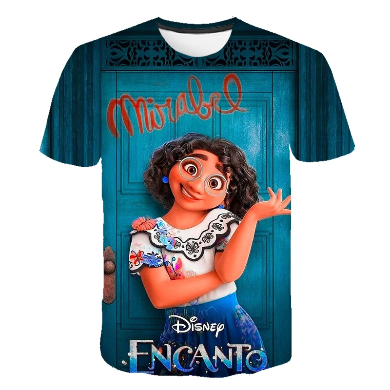 

Disney Beautiful Mirabel Print T-shirt Princess Encanto Girls Party Wear Clothing Birthday Summer Baby Tees Clothing