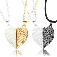 2 pcs angel wings necklaces for women men couple magnets necklaces jewelry gift