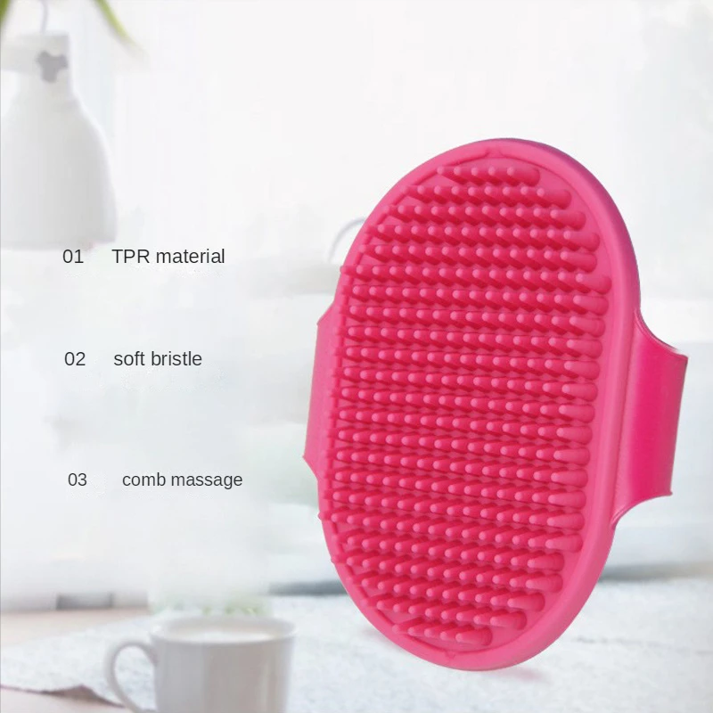 

12.3*9.7cm Soft Rubber Cat Dog Brush Comb Bath Brush Rubber Glove Hair Fur Grooming Massage Brush Cleaning Supplies