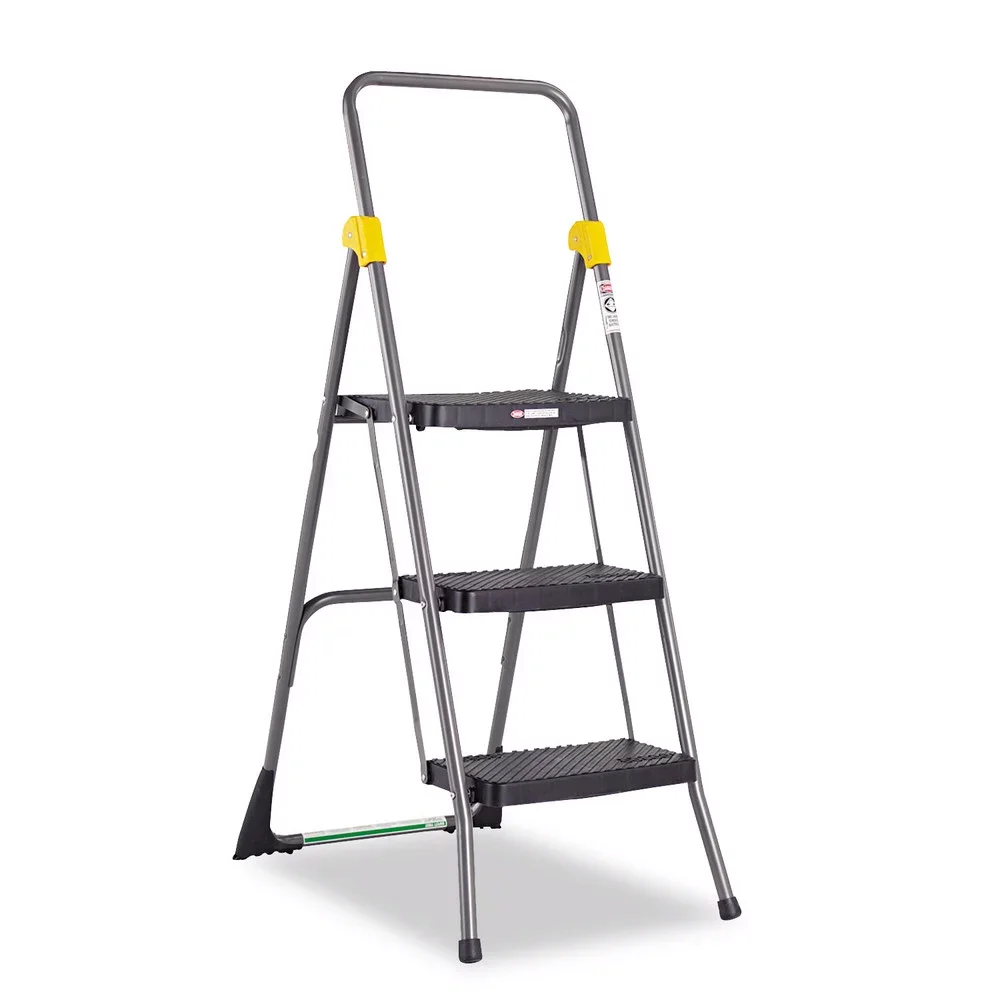 

Commercial 3-Step Folding Stool, 300 lb Cap, Gray Step Stool Ladder Ladder for Home Step Ladder
