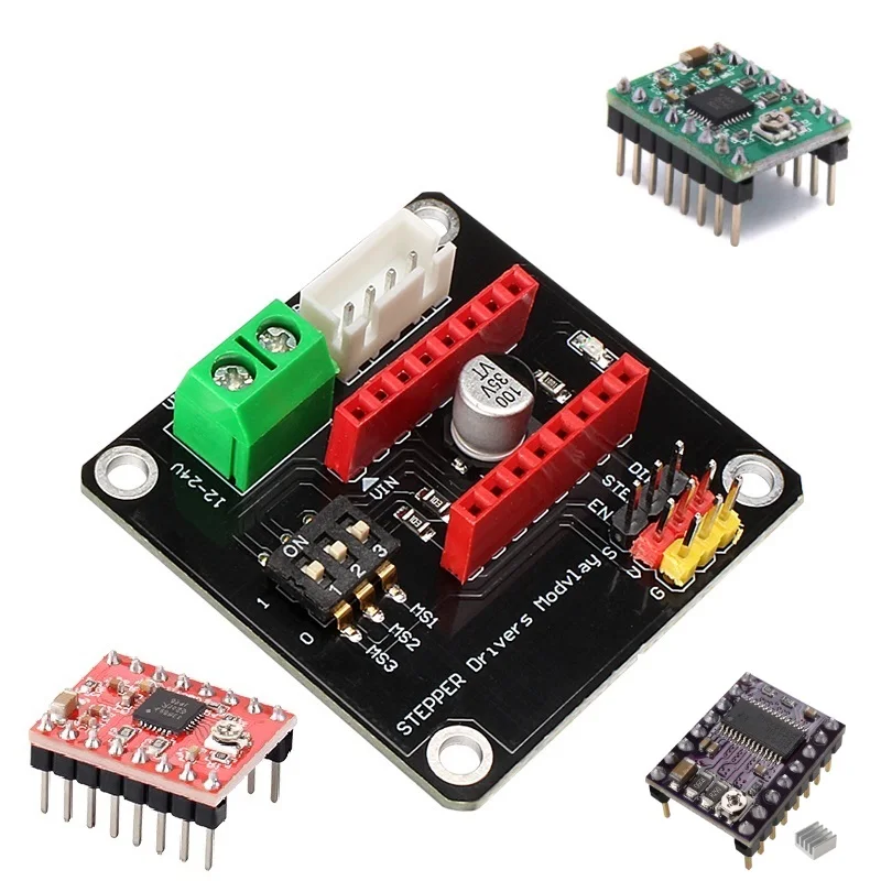

Плата расширения шагового двигателя A4988 DRV8825, 42 дюйма, модуль драйвера для Arduino UNO R3 Ramps 1,4, детали для 3D-принтера