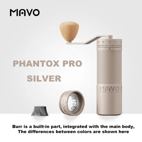 Ручная кофемолка MAVO phanthx PRO 45 мм с заусенцами/120 щелчков/3 подшипника для фиксации центрального вала/ручной кофемолки